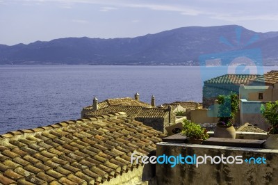 Beautiful Ancient Town Monemvasia Stock Photo