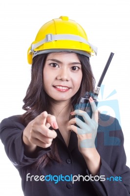 Beautiful Asian Woman Engineer Stock Photo