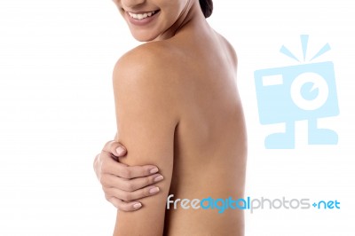 Beautiful Back Of A Young Woman Stock Photo