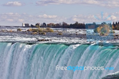 Beautiful Background With Amazing Powerful Niagara Waterfall Stock Photo