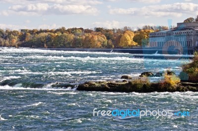 Beautiful Background With Amazing Powerful Niagara Waterfall Stock Photo