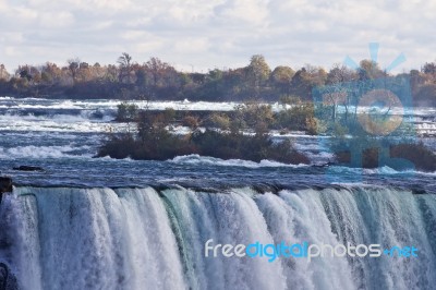 Beautiful Background With Amazing Powerful Niagara Waterfall Stock Photo