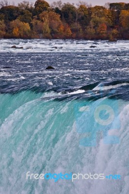 Beautiful Background With Amazing Powerful Niagara Waterfall Stock Photo