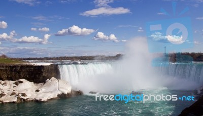 Beautiful Background With The Amazing Niagara Falls Stock Photo