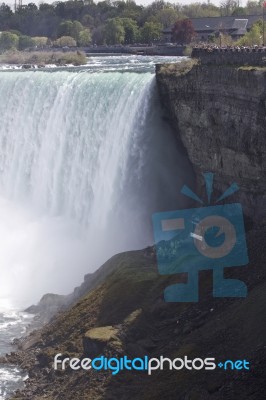 Beautiful Background With The Amazing Niagara Falls At The Canadian Side Stock Photo