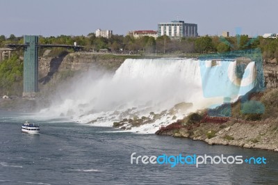 Beautiful Background With The Amazing Niagara Waterfall Us Side Stock Photo