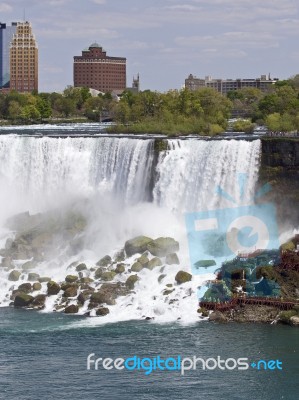 Beautiful Background With The Amazing Niagara Waterfall Us Side Stock Photo