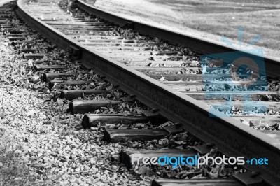 Beautiful Background With The Old Railroad Stock Photo