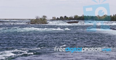 Beautiful Background With The River Right Before The Amazing Niagara Falls Stock Photo