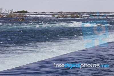 Beautiful Background With The River Right Before The Amazing Niagara Falls Stock Photo