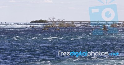 Beautiful Background With The River Right Before The Amazing Niagara Falls Stock Photo