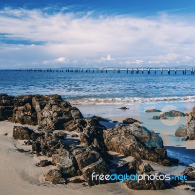 Beautiful Beach At Bridport, Tasmania, Australia Stock Photo