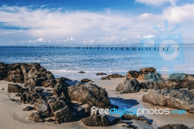 Beautiful Beach At Bridport, Tasmania, Australia Stock Photo