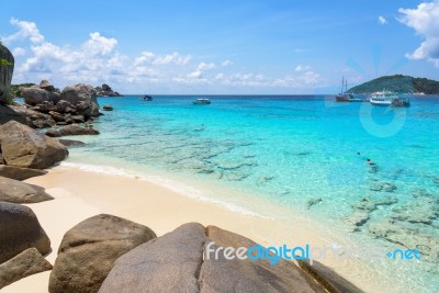 Beautiful Beach At Koh Miang In Mu Koh Similan, Thailand Stock Photo