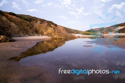 Beautiful Beach In Portugal Stock Photo