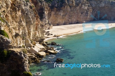 Beautiful Beach In Sagres Stock Photo