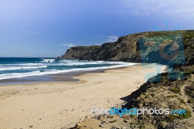 Beautiful Beach In Sagres Stock Photo