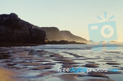 Beautiful Beach In Sagres Stock Photo