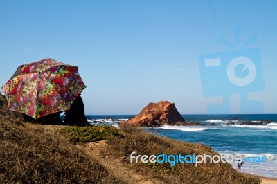 Beautiful Beach In Sagres Stock Photo