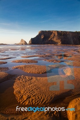 Beautiful Beach In Sagres Stock Photo