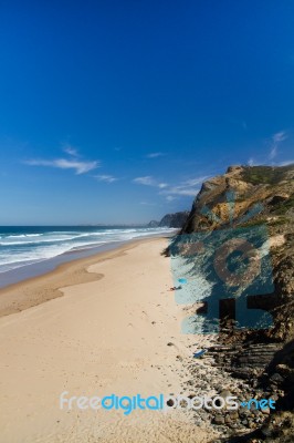 Beautiful Beach In Sagres Stock Photo