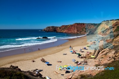 Beautiful Beach In Sagres Stock Photo