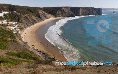 Beautiful Beach In Sagres Stock Photo