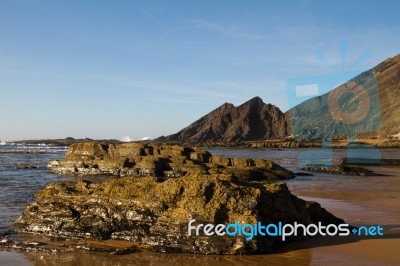 Beautiful Beach In Sagres Stock Photo