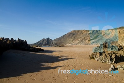 Beautiful Beach In Sagres Stock Photo