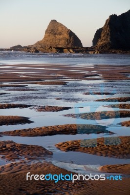 Beautiful Beach In Sagres Stock Photo