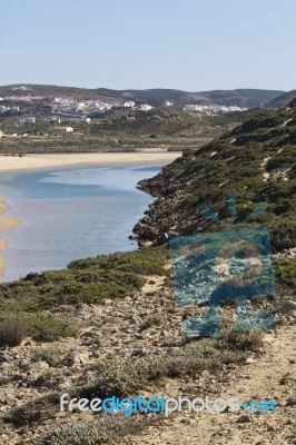 Beautiful Beach In Sagres Stock Photo