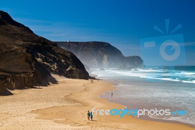 Beautiful Beach In Sagres Stock Photo