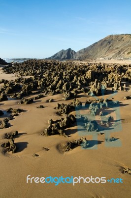 Beautiful Beach In Sagres Stock Photo