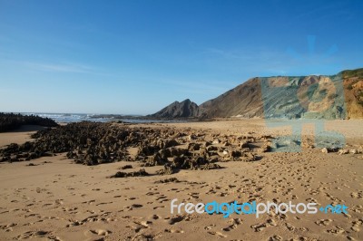 Beautiful Beach In Sagres Stock Photo