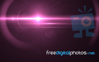 Beautiful Blue Digital Lens Flare In Black Background Horizontal Frame Stock Image