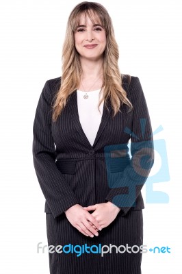 Beautiful Business Woman Posing To Camera Stock Photo