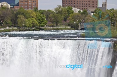 Beautiful Close Photo Of The Amazing Niagara Waterfall Us Side Stock Photo