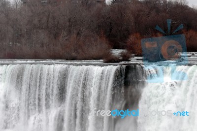 Beautiful Closeup Of The Niagara Waterfall Stock Photo