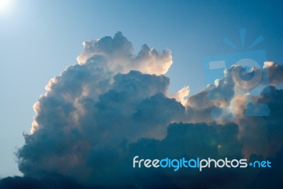 Beautiful Clouds Shape With Sunlight And Sky Background Stock Photo