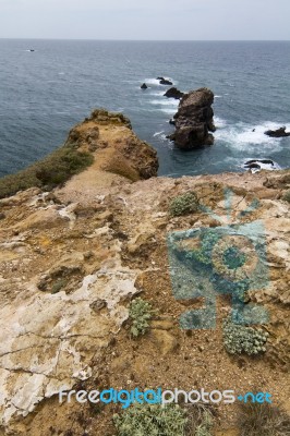 Beautiful Coastline Of Sagres Stock Photo