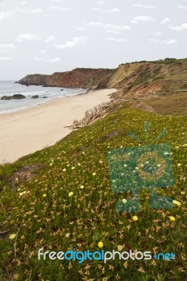 Beautiful Coastline Of Sagres Stock Photo