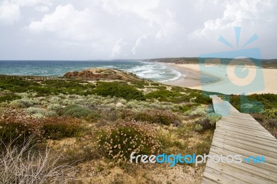 Beautiful Coastline Of Sagres Stock Photo