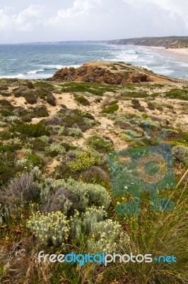 Beautiful Coastline Of Sagres Stock Photo