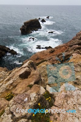 Beautiful Coastline Of Sagres Stock Photo