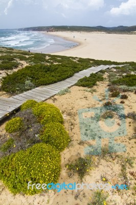 Beautiful Coastline Of Sagres Stock Photo