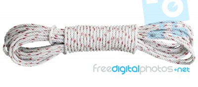 Beautiful Coil Of Rope Isolated White Stock Photo