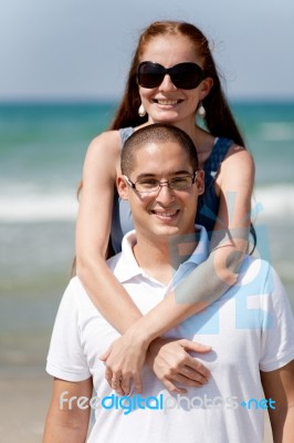 Beautiful Couple Hugging Stock Photo