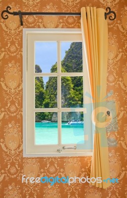 Beautiful Curtain Stock Photo