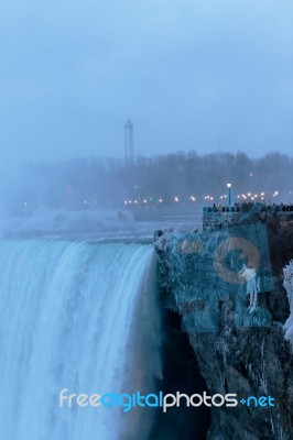 Beautiful Evening Photo Of The Niagara Falls Stock Photo