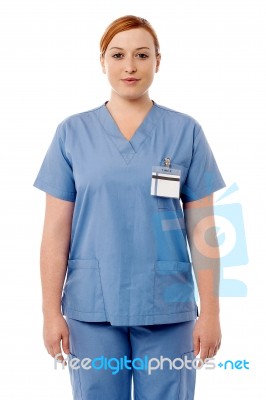 Beautiful Femal Practitioner Posing Casully Stock Photo